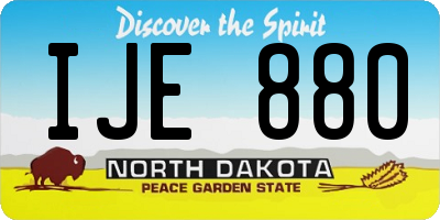 ND license plate IJE880