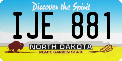 ND license plate IJE881