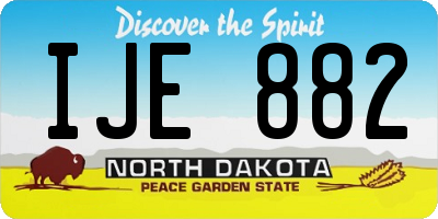 ND license plate IJE882