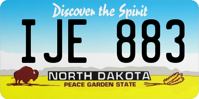 ND license plate IJE883