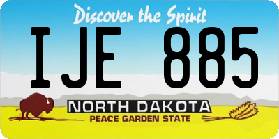ND license plate IJE885