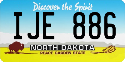 ND license plate IJE886