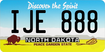 ND license plate IJE888