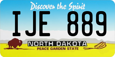 ND license plate IJE889