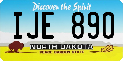 ND license plate IJE890