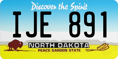 ND license plate IJE891
