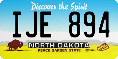 ND license plate IJE894