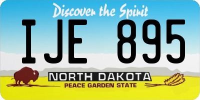 ND license plate IJE895