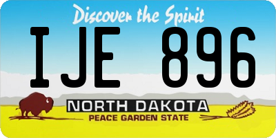 ND license plate IJE896