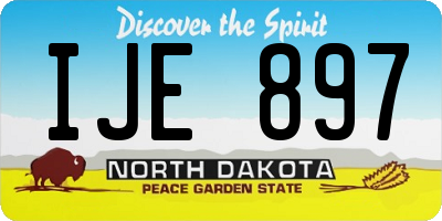 ND license plate IJE897