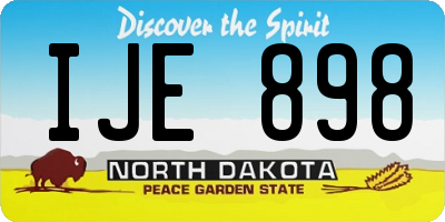 ND license plate IJE898