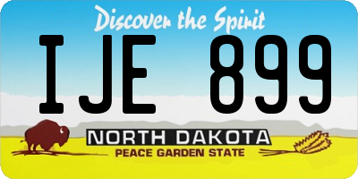 ND license plate IJE899