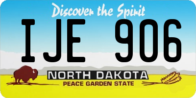 ND license plate IJE906