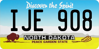ND license plate IJE908