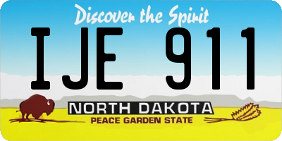 ND license plate IJE911