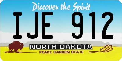 ND license plate IJE912