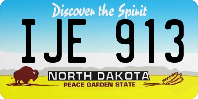 ND license plate IJE913