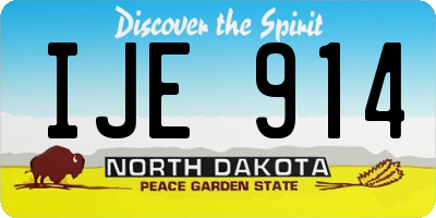 ND license plate IJE914
