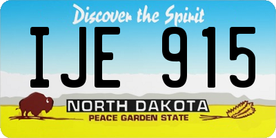 ND license plate IJE915