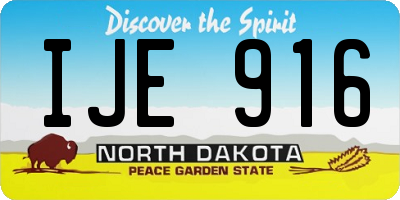 ND license plate IJE916