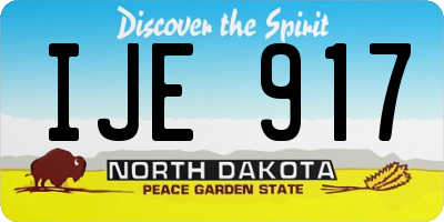 ND license plate IJE917