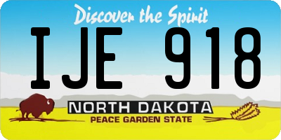 ND license plate IJE918