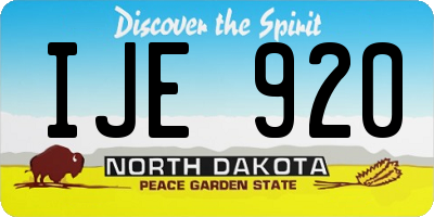 ND license plate IJE920