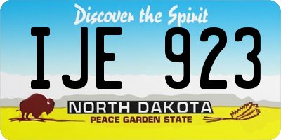 ND license plate IJE923