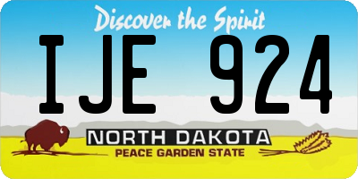 ND license plate IJE924