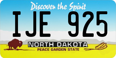 ND license plate IJE925