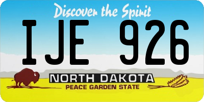 ND license plate IJE926