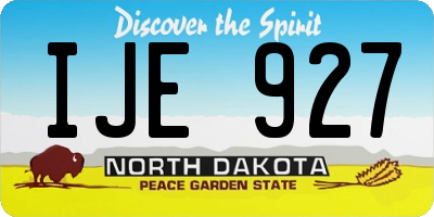 ND license plate IJE927