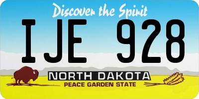 ND license plate IJE928