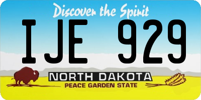 ND license plate IJE929