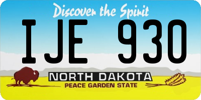 ND license plate IJE930