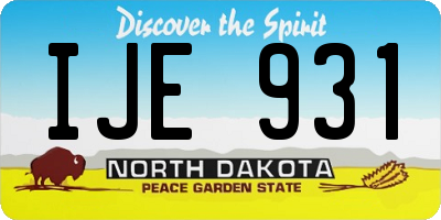 ND license plate IJE931