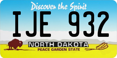 ND license plate IJE932