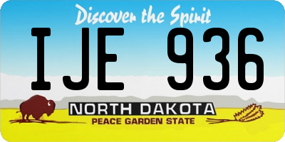 ND license plate IJE936