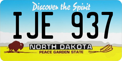 ND license plate IJE937