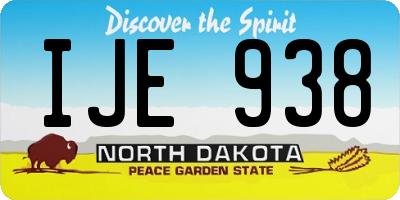 ND license plate IJE938