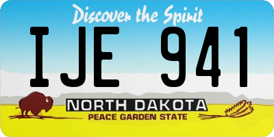 ND license plate IJE941