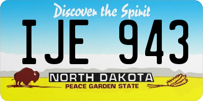 ND license plate IJE943