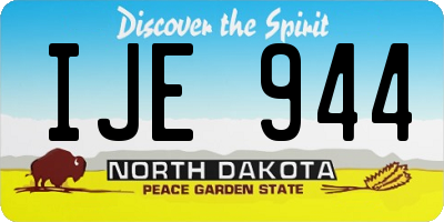 ND license plate IJE944