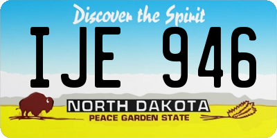 ND license plate IJE946