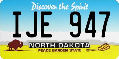 ND license plate IJE947