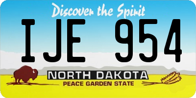 ND license plate IJE954