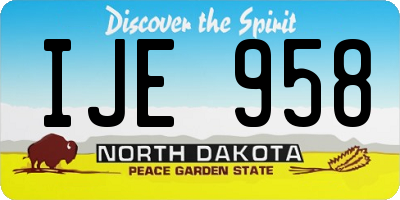 ND license plate IJE958