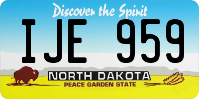 ND license plate IJE959