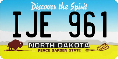 ND license plate IJE961