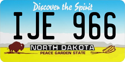 ND license plate IJE966